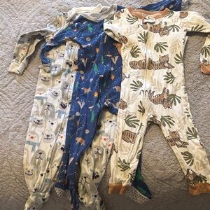 Carter's Blue and Cream Animal Print Footies